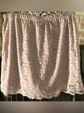 Xhilaration Blush Pink Lace-Trim Skirt